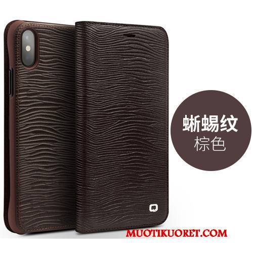 iPhone X Kuori Kuoret Puhelimen Kuoret Tila Nahkakotelo Suojaus Liiketoiminta Aito Nahka