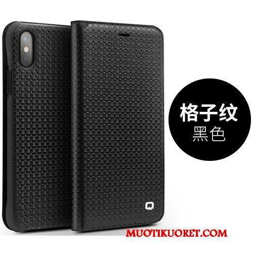 iPhone X Kuori Kuoret Puhelimen Kuoret Tila Nahkakotelo Suojaus Liiketoiminta Aito Nahka