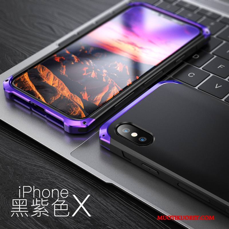 iPhone X Kuori Luova Murtumaton Trendi Suojaus Puhelimen Kuoret Metalli Kotelo
