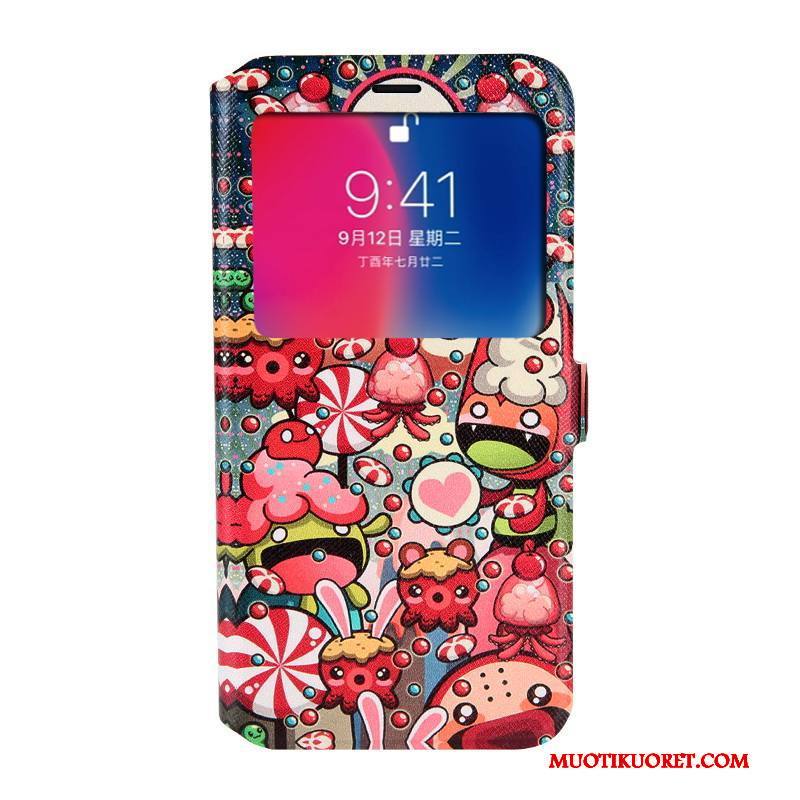 iPhone X Kuori Nahkakotelo Suojaus Puhelimen Kuoret Sininen Simpukka Murtumaton Silikoni