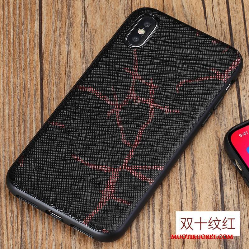 iPhone X Kuori Puhelimen Kuoret All Inclusive Persoonallisuus Ylellisyys Nahkakotelo Aito Nahka Sininen