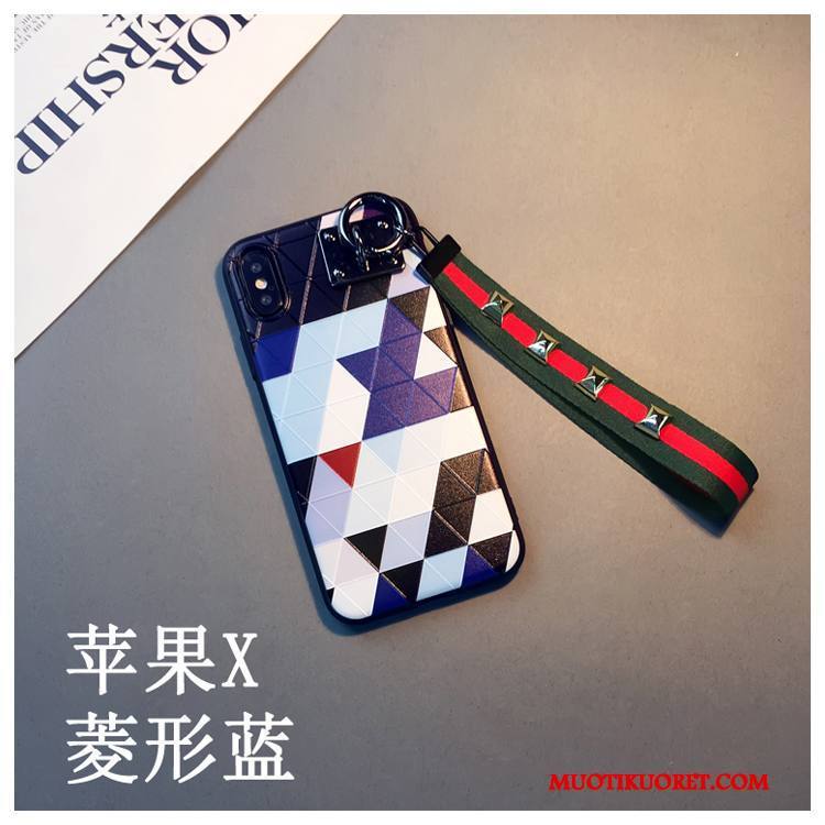 iPhone X Kuori Puhelimen Kuoret Kohokuviointi Rakastunut Timantti Trendi Yksinkertainen Violetti