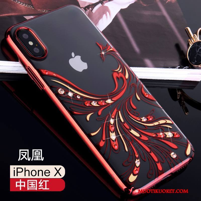 iPhone X Kuori Puhelimen Kuoret Musta Strassi All Inclusive Läpinäkyvä Kulta Luova