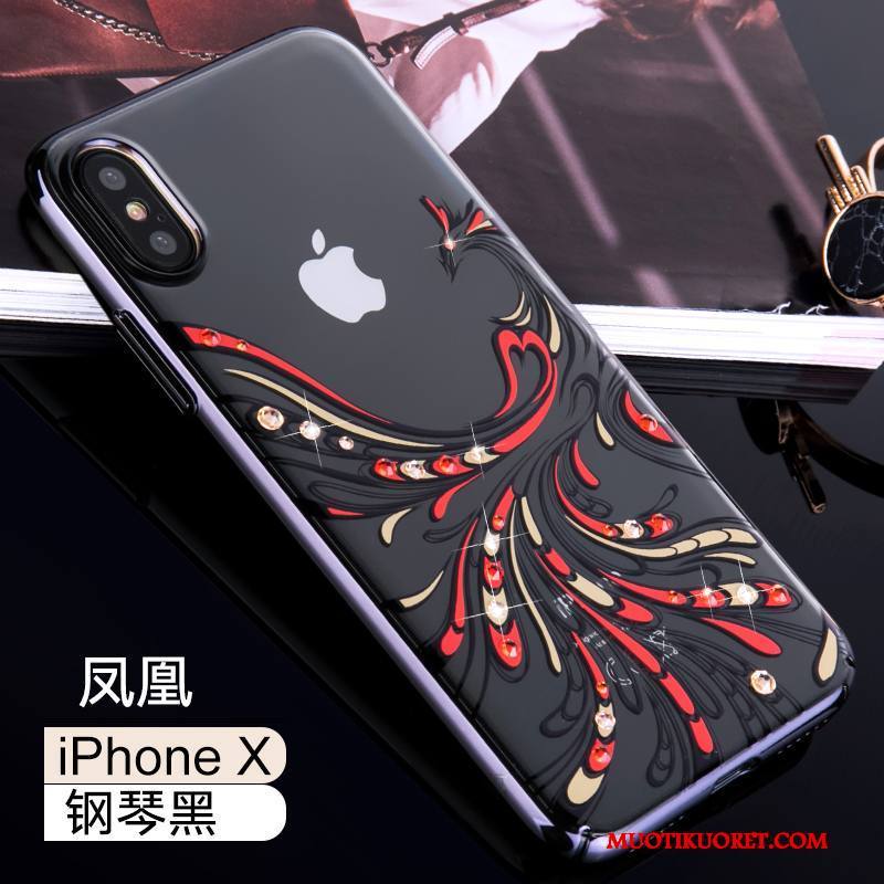 iPhone X Kuori Puhelimen Kuoret Musta Strassi All Inclusive Läpinäkyvä Kulta Luova