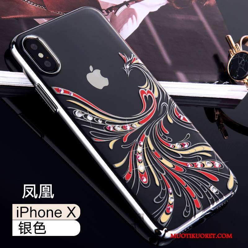 iPhone X Kuori Puhelimen Kuoret Musta Strassi All Inclusive Läpinäkyvä Kulta Luova