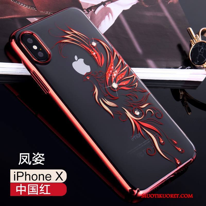 iPhone X Kuori Puhelimen Kuoret Musta Strassi All Inclusive Läpinäkyvä Kulta Luova