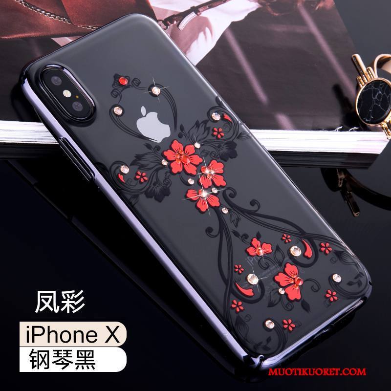 iPhone X Kuori Puhelimen Kuoret Musta Strassi All Inclusive Läpinäkyvä Kulta Luova