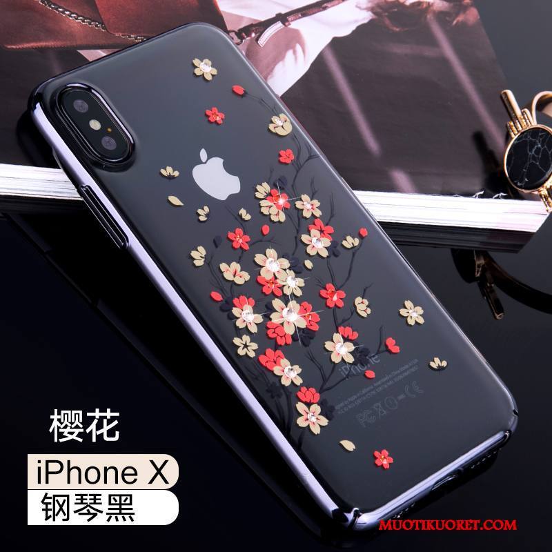 iPhone X Kuori Puhelimen Kuoret Musta Strassi All Inclusive Läpinäkyvä Kulta Luova