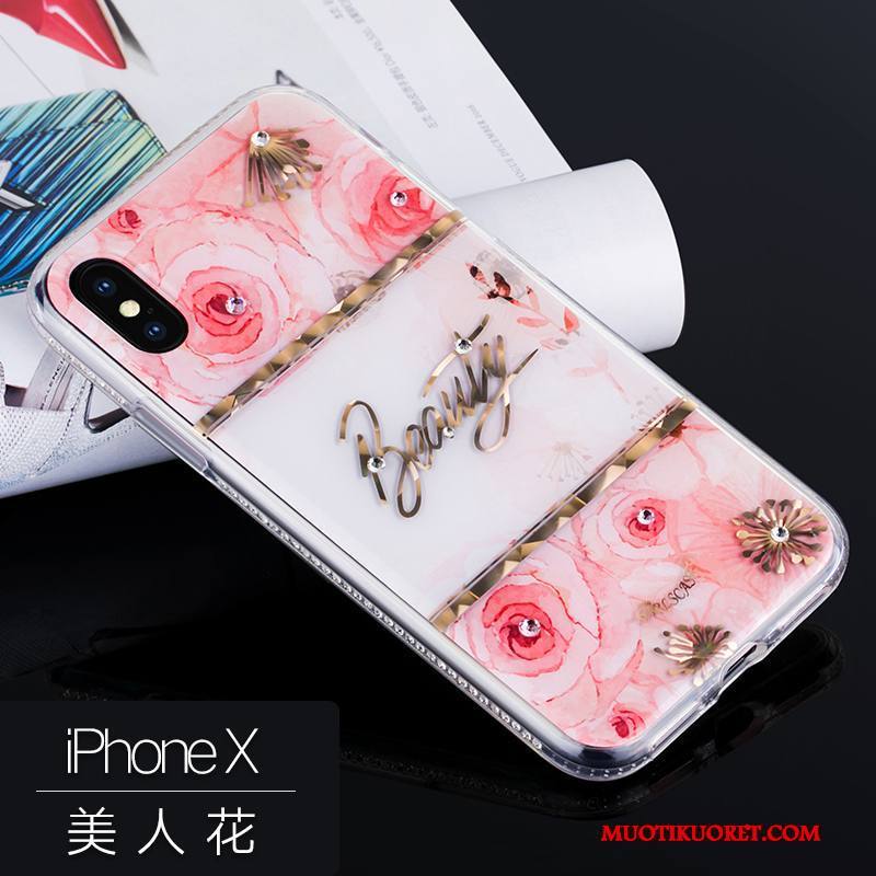 iPhone X Kuori Puhelimen Kuoret Pehmeä Neste Strassi Murtumaton Sininen All Inclusive Ylellisyys