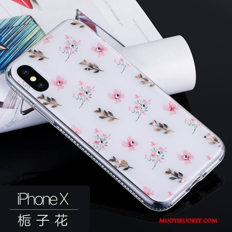 iPhone X Kuori Puhelimen Kuoret Pehmeä Neste Strassi Murtumaton Sininen All Inclusive Ylellisyys