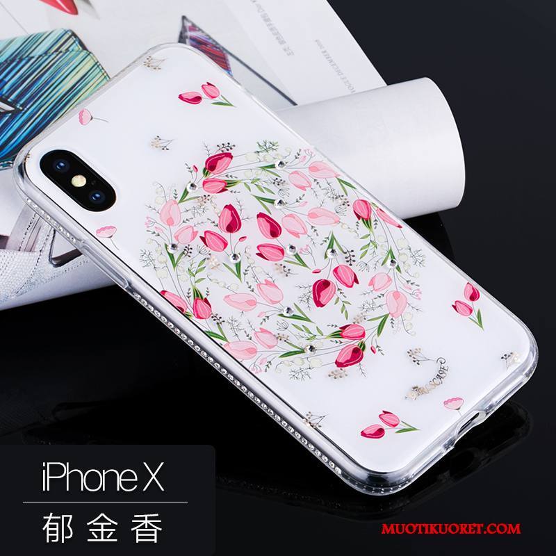 iPhone X Kuori Puhelimen Kuoret Pehmeä Neste Strassi Murtumaton Sininen All Inclusive Ylellisyys