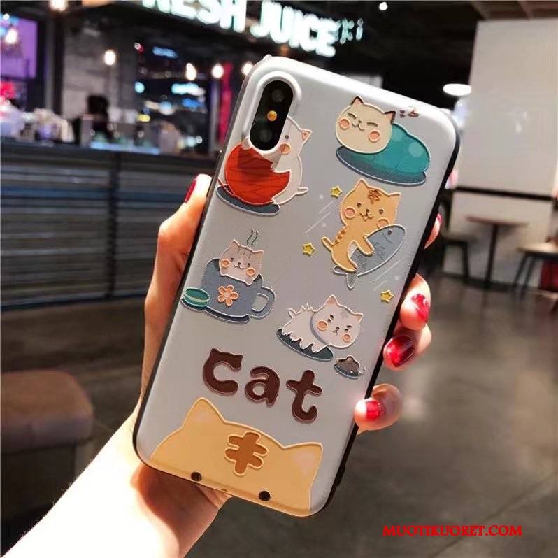 iPhone X Kuori Puhelimen Kuoret Silikoni Kohokuviointi Pehmeä Neste Jauhe Luova Tide-brändi