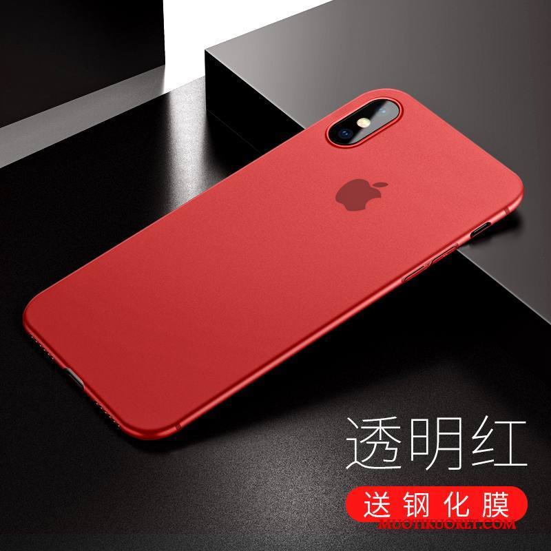 iPhone X Kuori Puhelimen Kuoret Uusi Punainen Pesty Suede All Inclusive Ohut Ultra