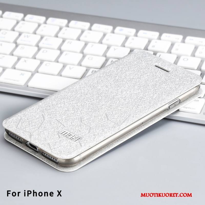 iPhone X Kuori Silikoni Puhelimen Kuoret Suojaus All Inclusive Sininen Kulta Simpukka