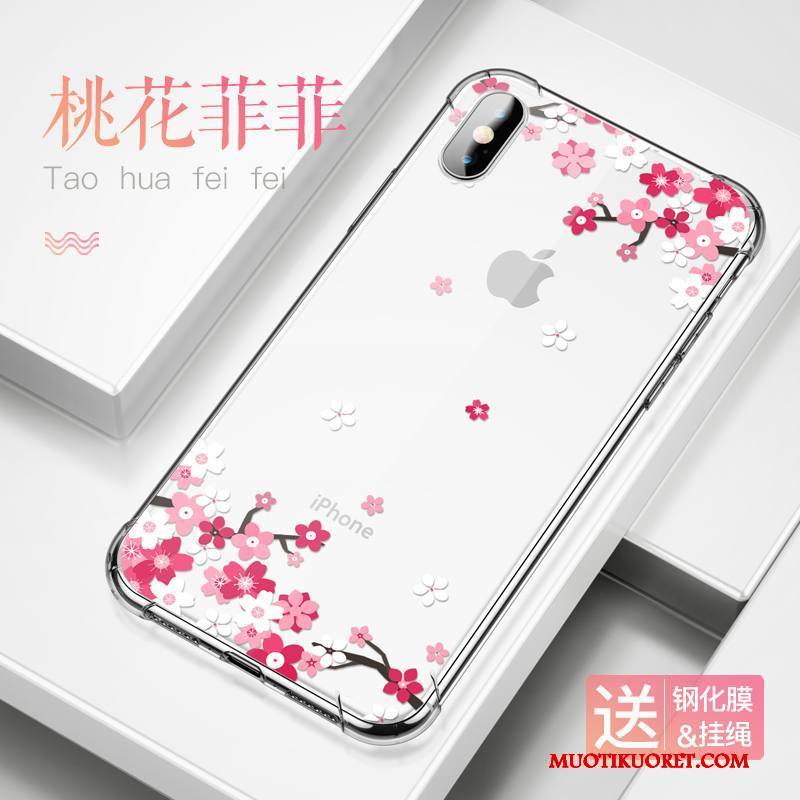 iPhone X Kuori Sininen Silikoni Luova Läpinäkyvä Suupaltti Kotelo Puhelimen Kuoret