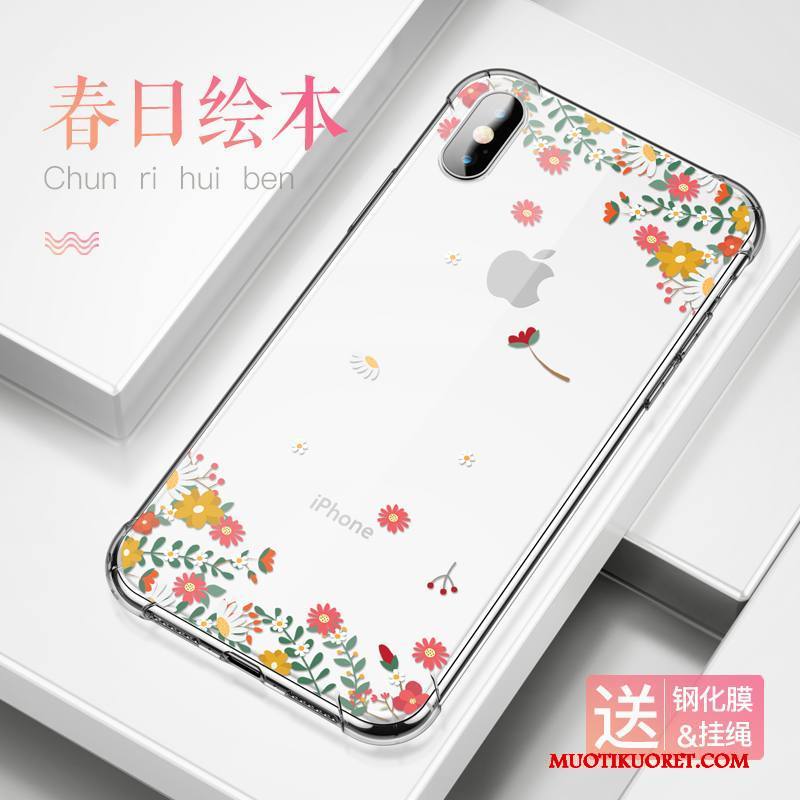 iPhone X Kuori Sininen Silikoni Luova Läpinäkyvä Suupaltti Kotelo Puhelimen Kuoret