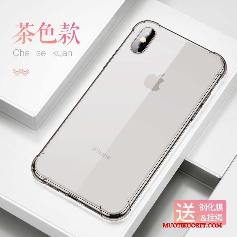 iPhone X Kuori Sininen Silikoni Luova Läpinäkyvä Suupaltti Kotelo Puhelimen Kuoret