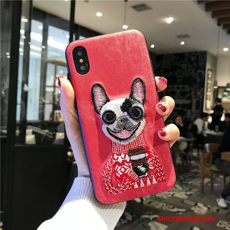 iPhone X Kuori Tide-brändi All Inclusive Puhelimen Kuoret Punainen Kirjonta Uusi Pehmeä Neste
