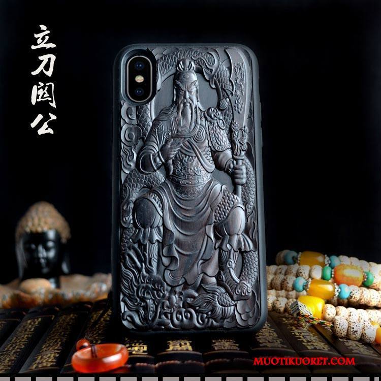iPhone X Kuori Tuuli Puu Puhelimen Kuoret Musta Etninen Persoonallisuus Kohokuviointi