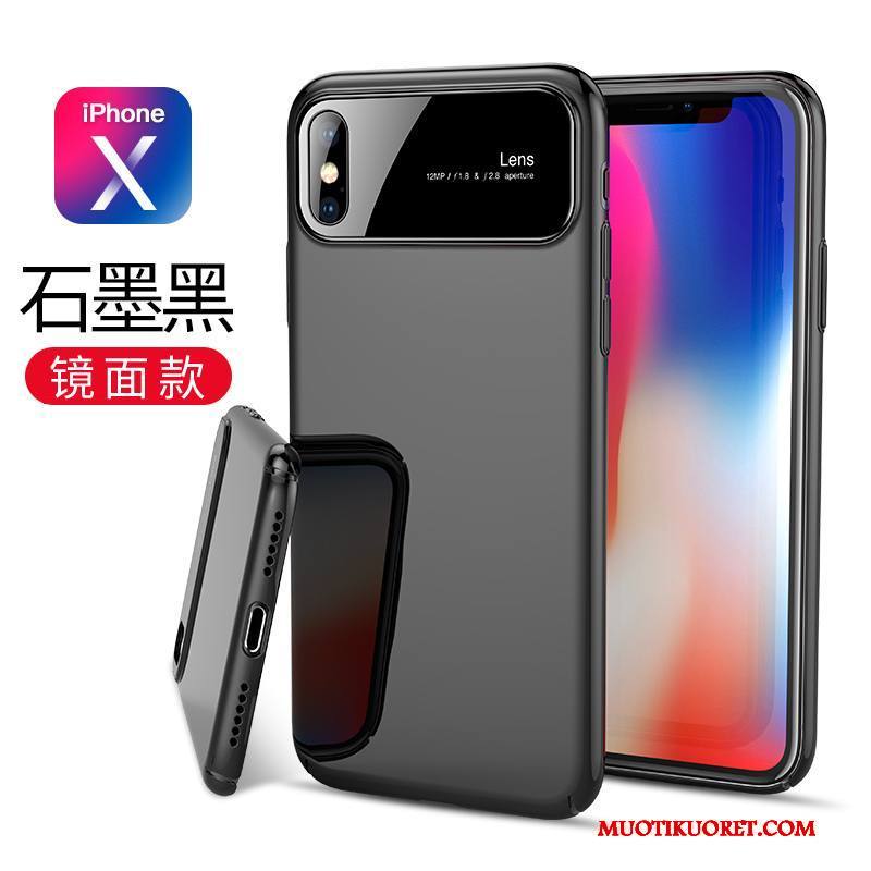 iPhone X Kuori Uusi Murtumaton Lasi Peili Musta Kotelo Puhelimen Kuoret