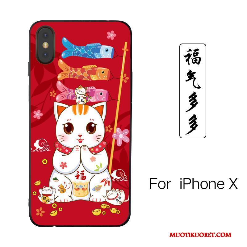 iPhone X Kuori Uusi Sarjakuva Puhelimen Kuoret Maalaus Kohokuviointi Rakastunut Jauhe