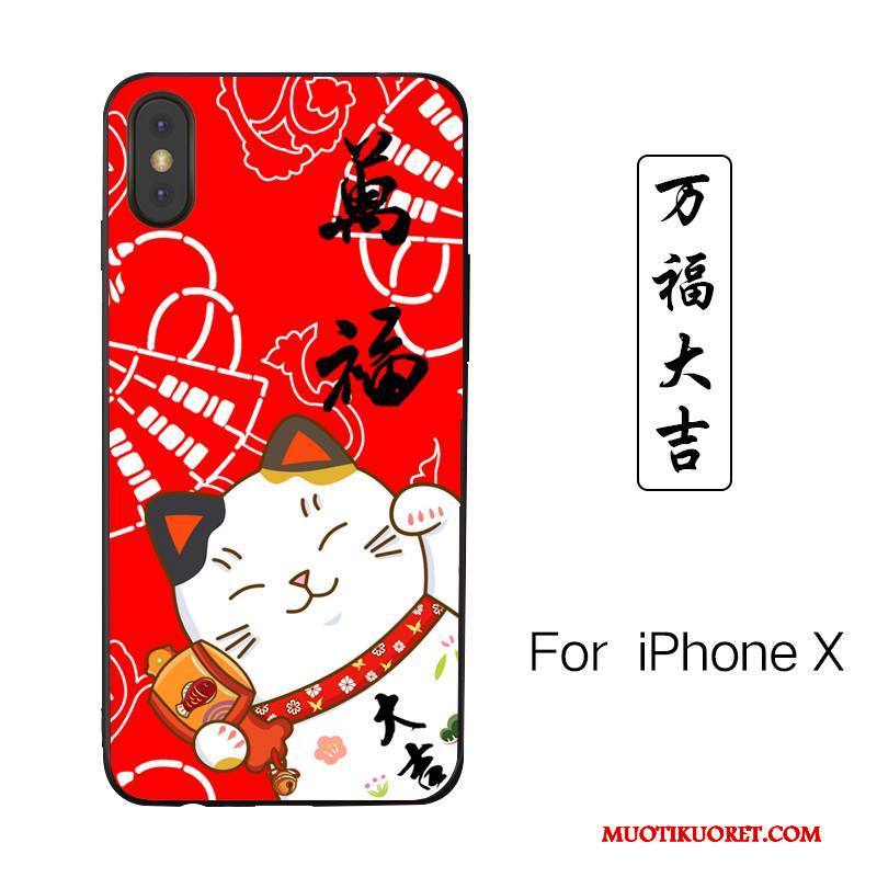iPhone X Kuori Uusi Sarjakuva Puhelimen Kuoret Maalaus Kohokuviointi Rakastunut Jauhe