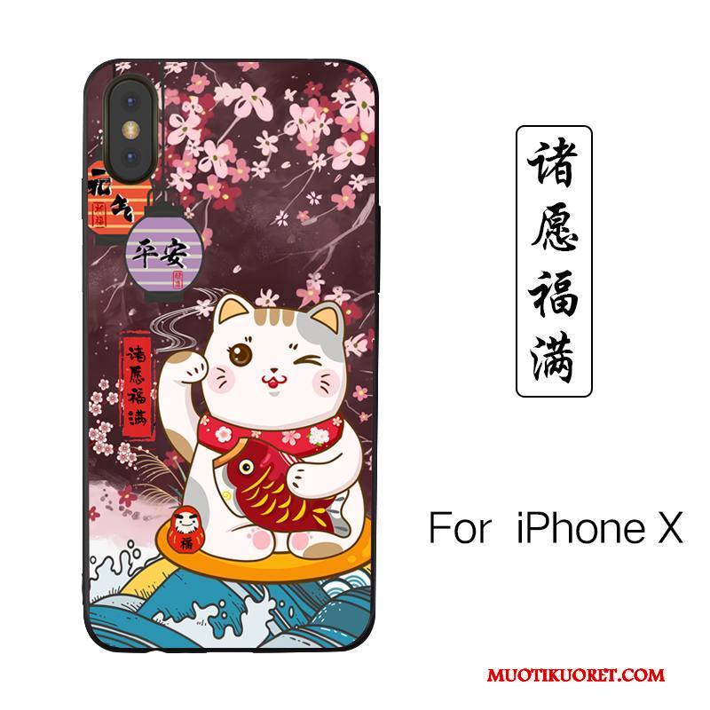 iPhone X Kuori Uusi Sarjakuva Puhelimen Kuoret Maalaus Kohokuviointi Rakastunut Jauhe