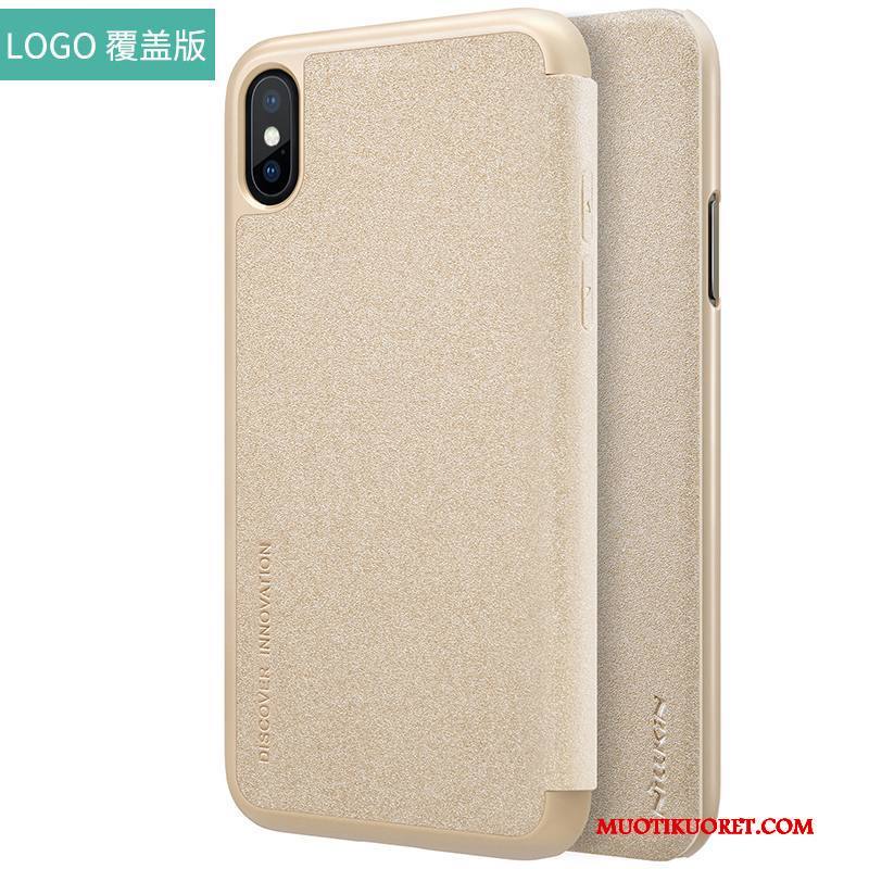 iPhone X Punainen Suojaus Kulta Murtumaton Puhelimen Kuoret Nahkakotelo Kuori