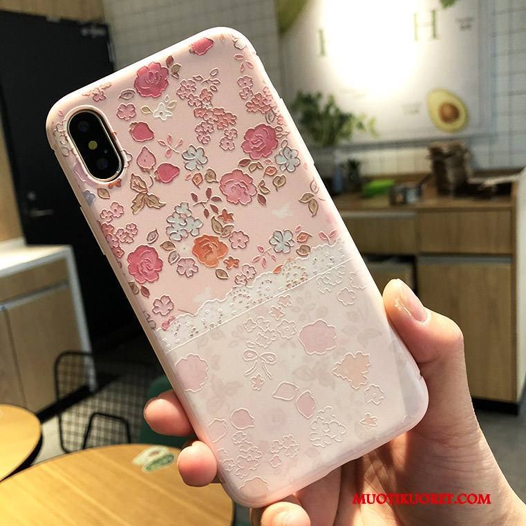 iPhone X Uusi Ripustettavat Koristeet Murtumaton Kohokuviointi Kuori Puhelimen Kuoret Jauhe