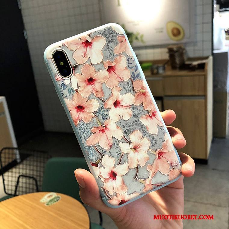 iPhone X Uusi Ripustettavat Koristeet Murtumaton Kohokuviointi Kuori Puhelimen Kuoret Jauhe