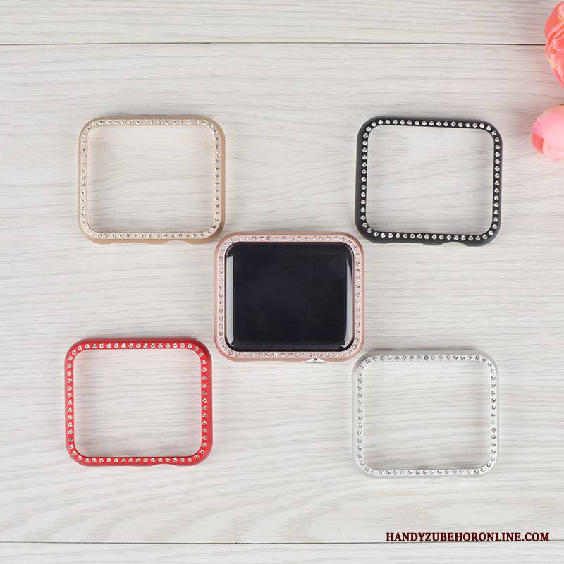 Apple Watch Series 4 Kuori Kehys Musta Rhinestone Inlay Metalli Murtumaton Kotelo Suojaus