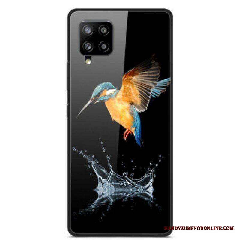 Case Samsung Galaxy A42 5G Crown Bird Karkaistu Lasi