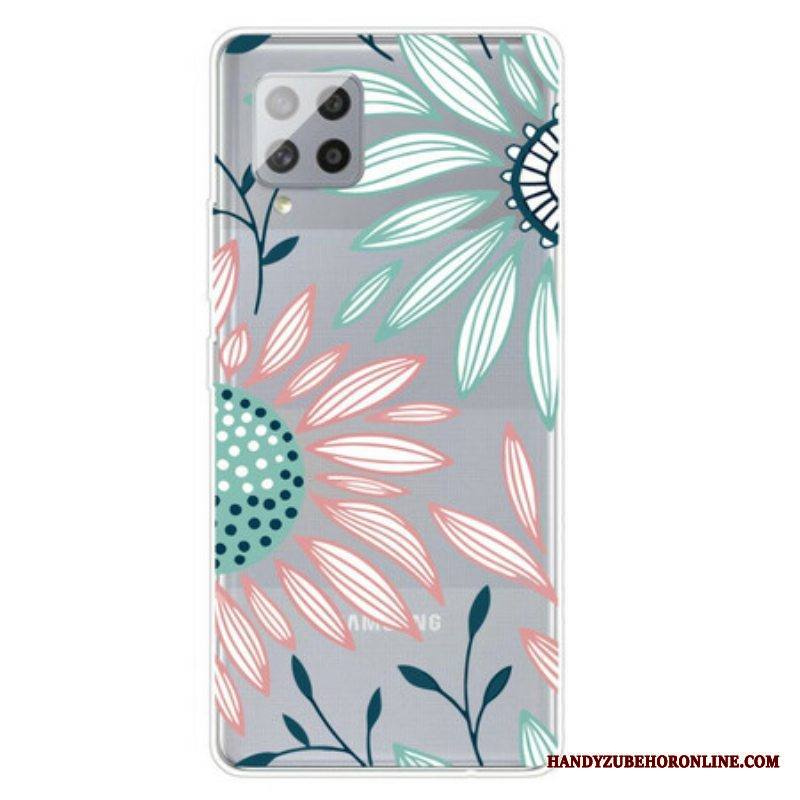 Case Samsung Galaxy A42 5G Läpinäkyvä Yksi Kukka