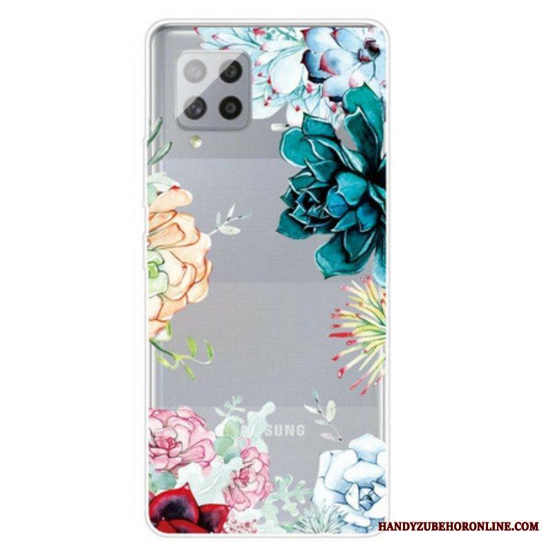 Case Samsung Galaxy A42 5G Saumattomat Akvarellikukat