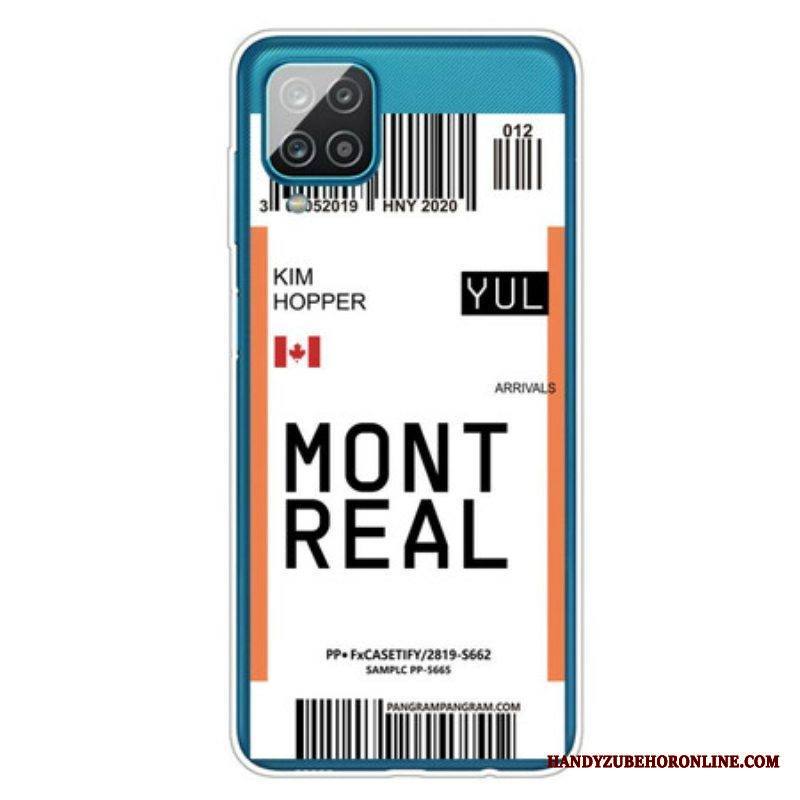 Case Samsung Galaxy M12 / A12 Boarding Pass Montrealiin