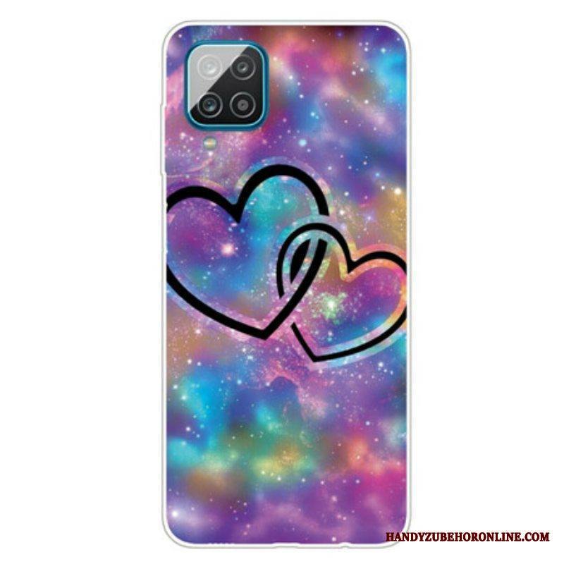 Case Samsung Galaxy M12 / A12 Ketjutetut Sydämet