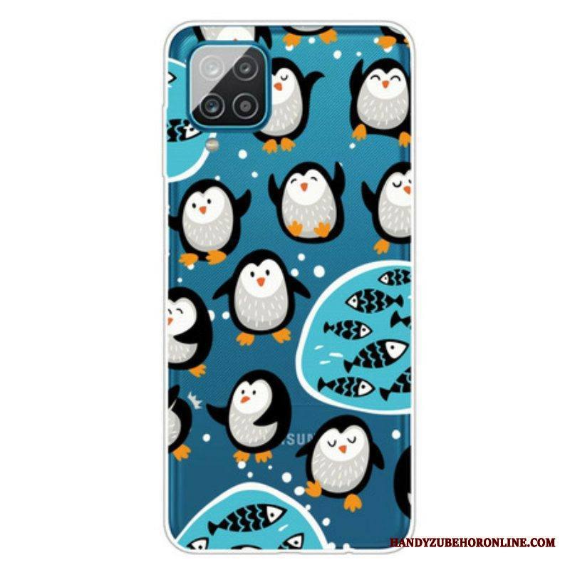 Case Samsung Galaxy M12 / A12 Pingviinit Ja Kalat