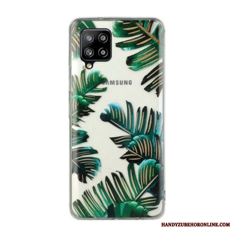 Case Samsung Galaxy M12 / A12 /läpinäkyvät Vihreät Lehdet