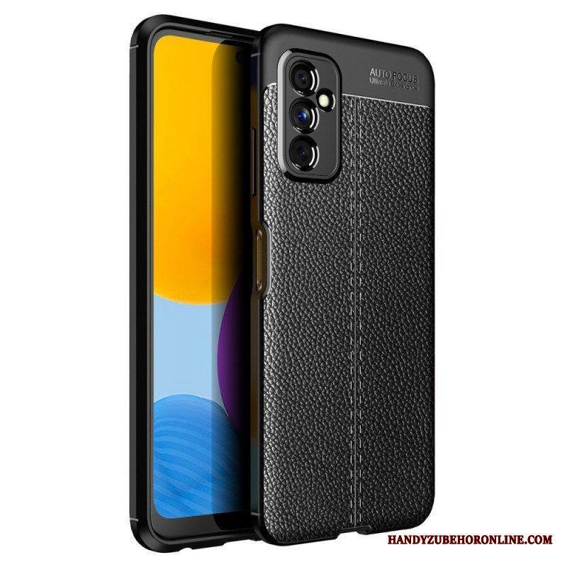 Case Samsung Galaxy M52 5G Kaksilinjainen Litsi-nahkaefekti