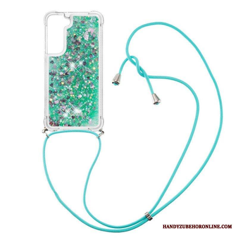Case Samsung Galaxy S22 5G Paljetteja Kiristysnyörillä