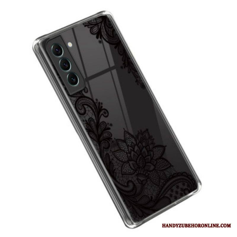 Case Samsung Galaxy S23 5G Läpinäkyvä Musta Pitsi