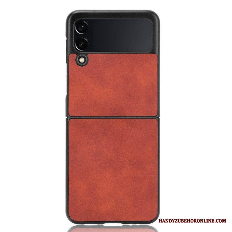 Case Samsung Galaxy Z Flip 3 5G Kotelot Flip Pehmeä Nahkaefekti