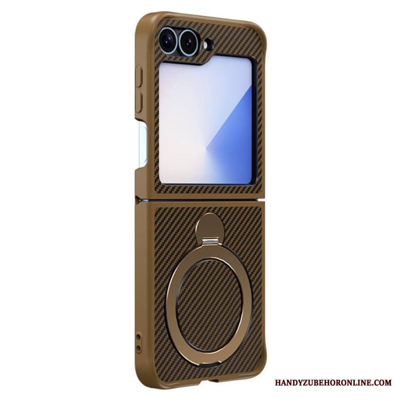 Case Samsung Galaxy Z Flip 7 Fe Puhelinkuoret Hiilikuitumuotoilu Magneettijalustalla