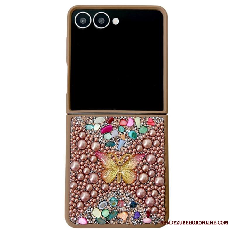 Case Samsung Galaxy Z Flip 7 Puhelinkuoret Strassilla Koristeltu Perhoskoriste