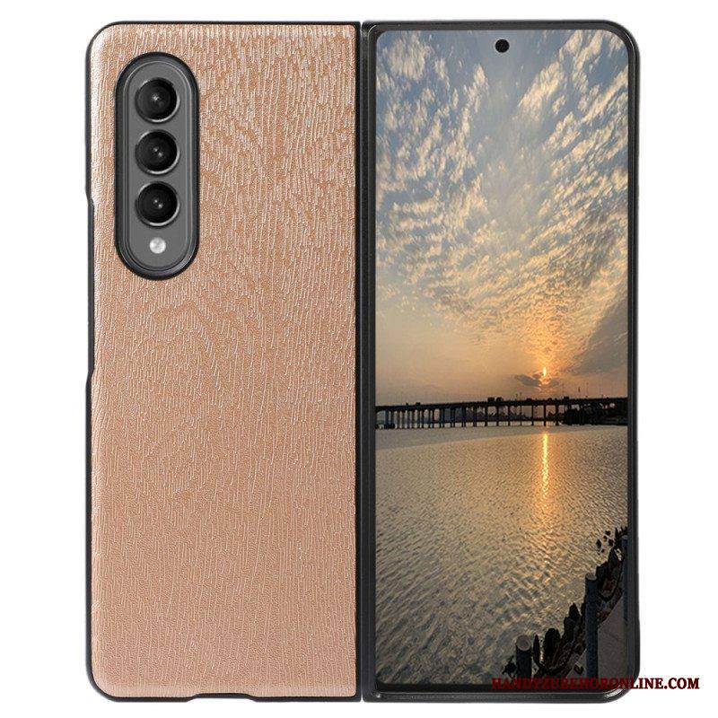 Case Samsung Galaxy Z Fold 4 Faux Leather Puun Rakenne
