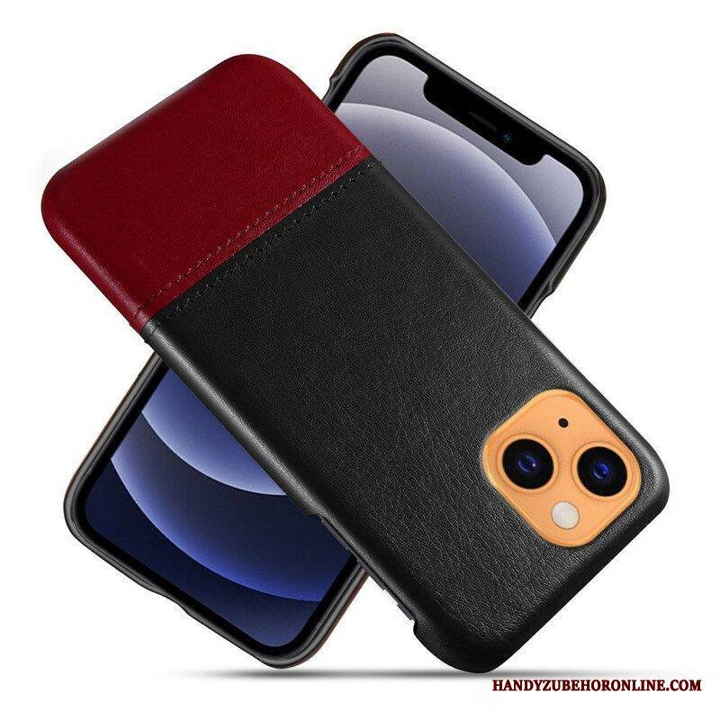 Case iPhone 13 Mini Ksq Kaksisävyinen Nahkaefekti