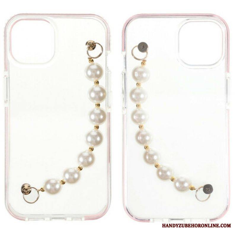 Case iPhone 13 Mini Silikoni Rannekorun Helmiä