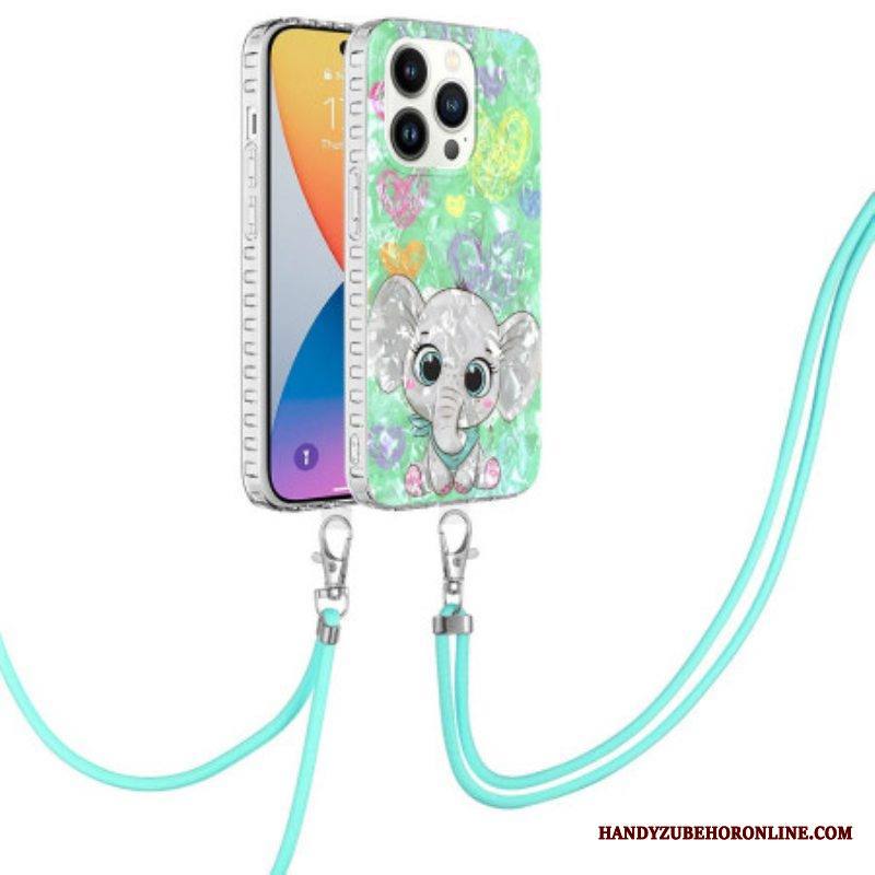 Case iPhone 14 Pro Kiristysnyörillä Johdollinen Norsutyyli