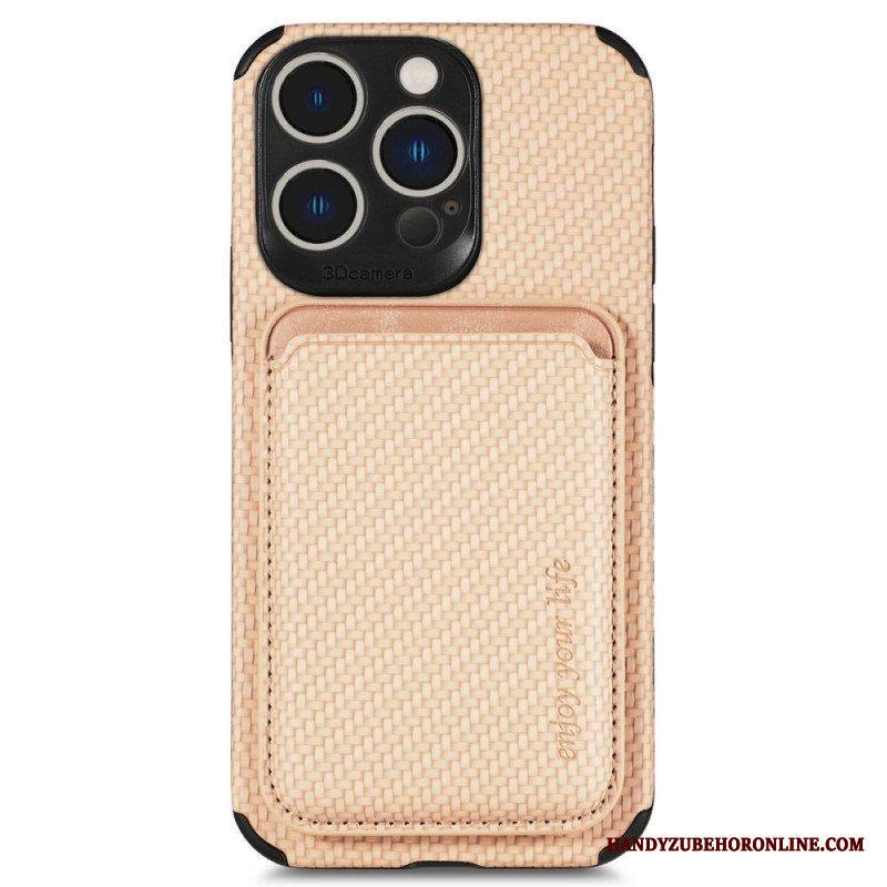 Case iPhone 14 Pro Lompakkokuori Hiilikuitu Ja Magneettinen Lompakko