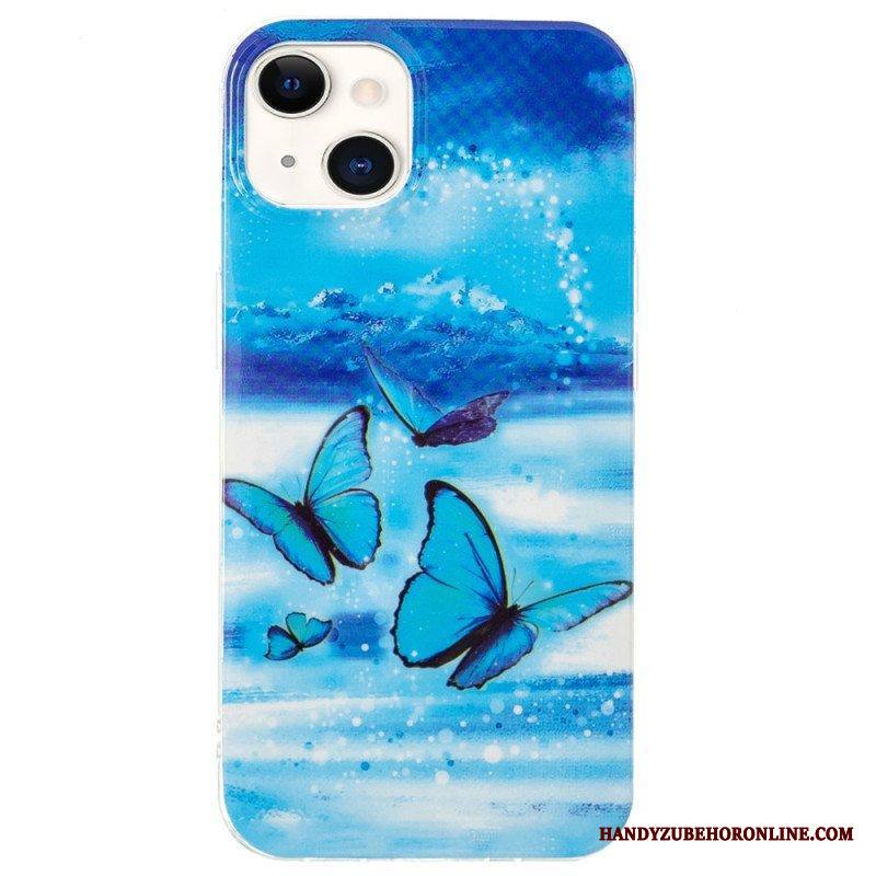 Case iPhone 15 Plus Fluoresoivat Perhoset